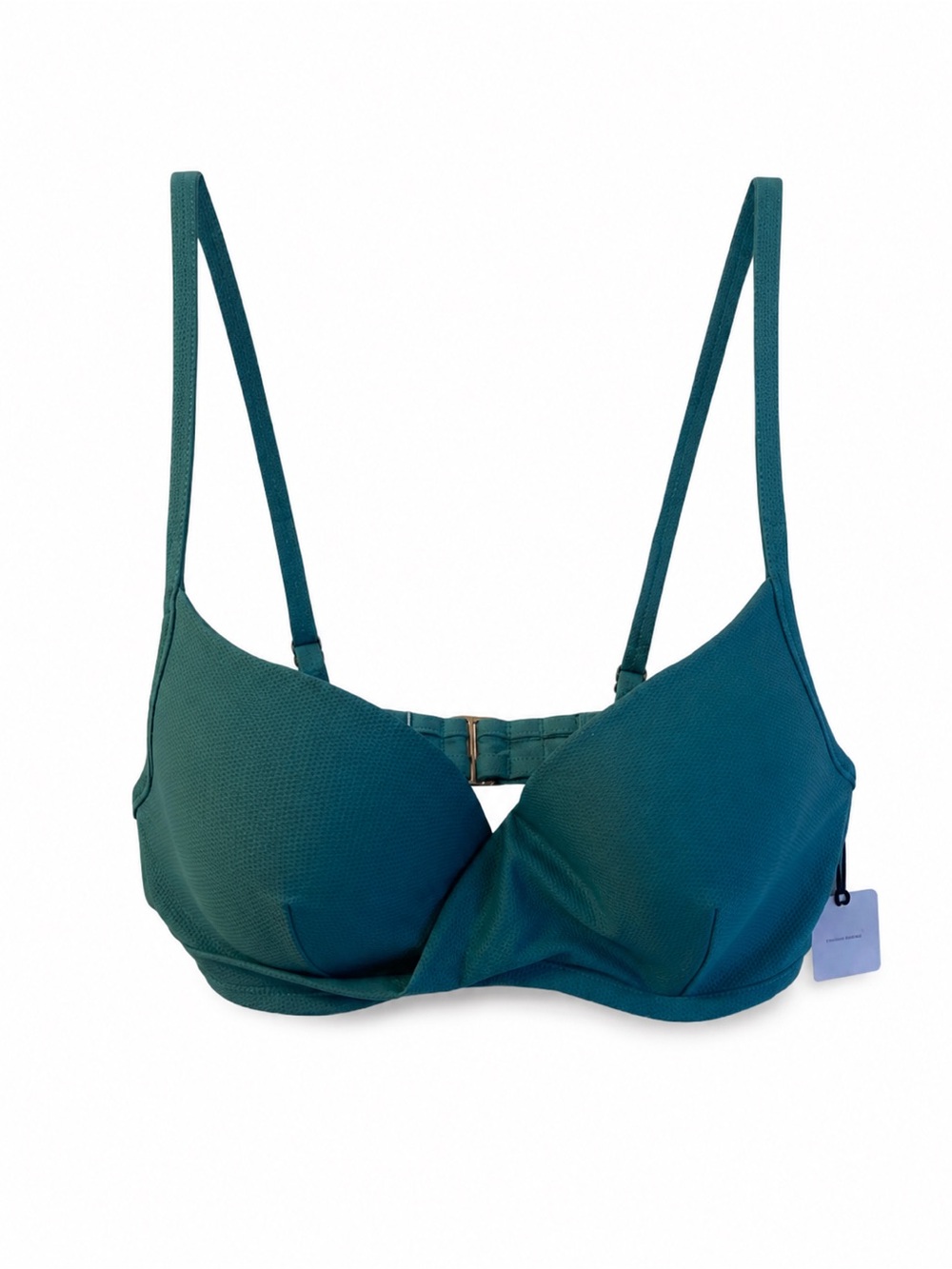 NWT Shade & Shore Textured Teal Underwire Bikini Top 34D Lightly Lined